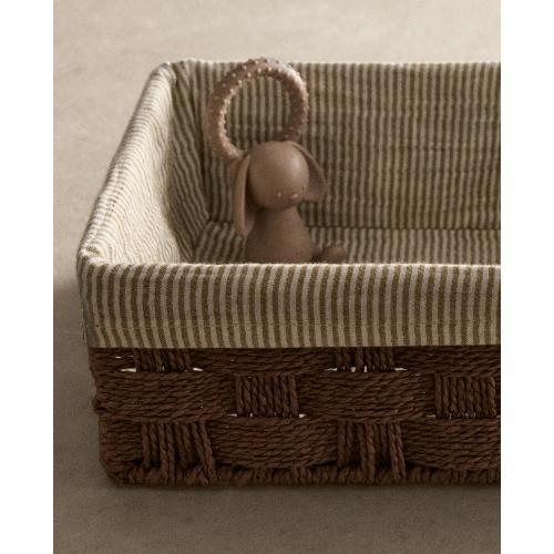 RECTANGULAR FABRIC-LINED BASKET | Zara Home United States of America