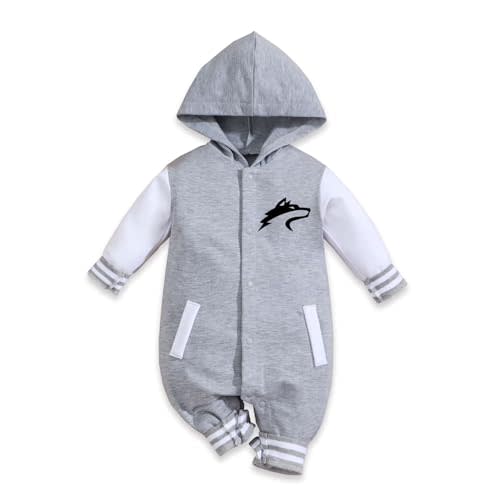 Lightning Wolf Head Baby Boy Girl Romper Clothes Newborn Hooded Infant Long Sleeve Onesie Winter Outfits
