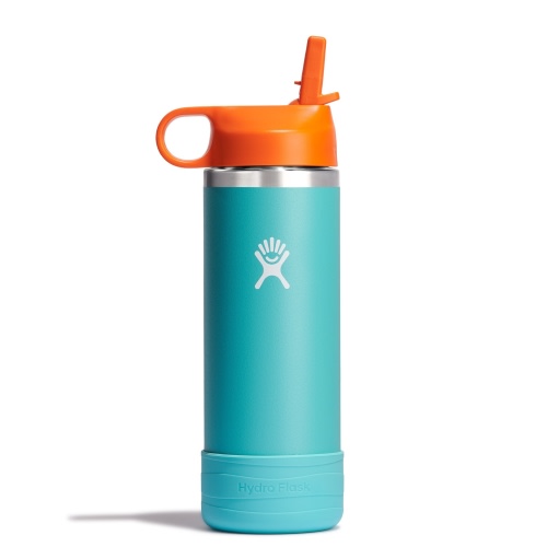 Hydro Flask Kids' Wide-Mouth Vacuum Water Bottle with Straw Cap and Bottle Boot - 18 fl. oz.