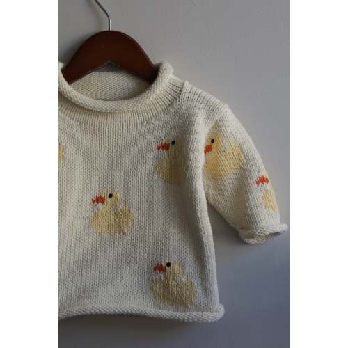 Roll Neck Ducks All Over Sweater Cream – Caline for Kids