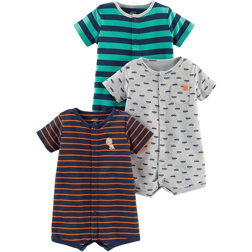 Simple Joys by Carter's Toddler and Baby Boys' Snap-up Rompers, Pack of 3