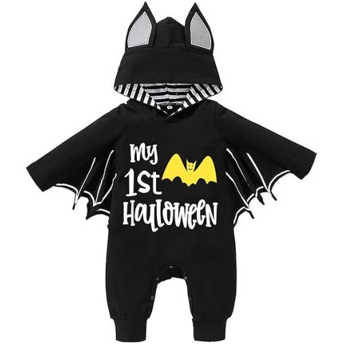 Baby Boys Girls My First Halloween Bat Costumes Newborn Infant Pumpkin Spider Pants Set Pirate Captain Outfits