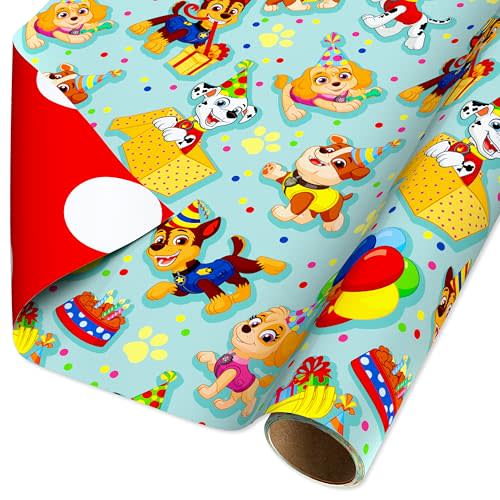 American Greetings 40 sq. ft. Reversible Paw Patrol Wrapping Paper for Birthdays (1 Roll, 30 in. x 192 in.)