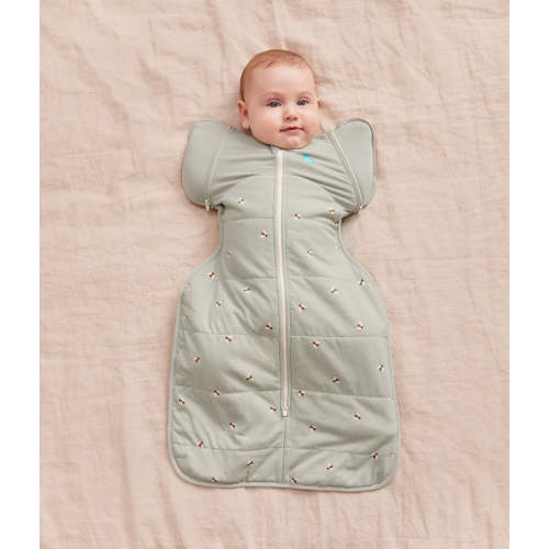 Love to Dream US Swaddle Up™ 2-in-1 Transition Bag 2.5 TOG Cotton Olive Bees - Swaddle Up™ 2-in-1 Transition Bag 2.5 TOG Cotton Olive Bees