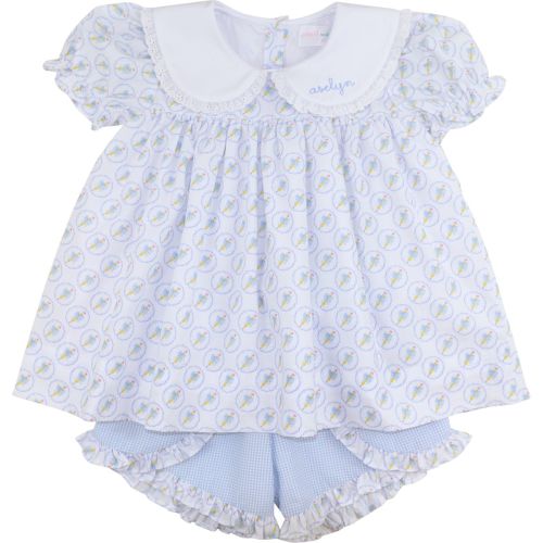 Blue Pencil And Bow Short Set – Cecil & Lou