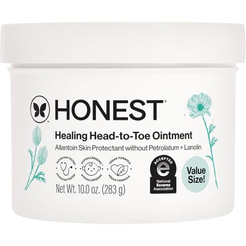 The Honest Company Head-to-Toe Healing Ointment, Multi-Purpose Baby Balm, Hypoallergenic, Fragrance-Free, Vegan, 10 oz