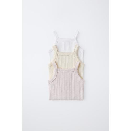 THREE-PACK OF POINTELLE STRAP BODYSUITS - Multicolored | ZARA United States
