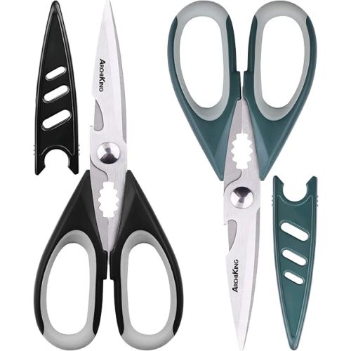 Kitchen Shears Scissor & Cooking Scissors - Sharp Blades, Professional Stainless Steel Scissors for Food Meat Poultry Vegetable - Dishwasher Safe - All-Purpose Chef's Tool…