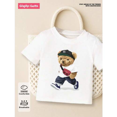 Baby Boys' Casual Cartoon Bear Printed Top | SHEIN USA