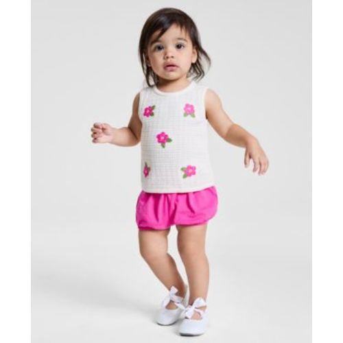 Baby Girls Cotton Crochet Flower Top & Shorts, 2 Piece Set, Exclusively at Macy's