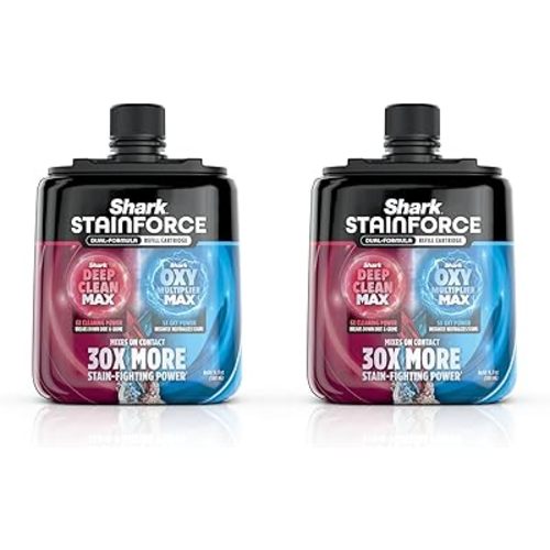 Shark StainForce Dual-Formula Refill Cartridge, Value 2-pack, Stain & Odor Remover for Shark StainForce Portable Stain Cleaner, for Carpet, Area Rug, Upholstery, Cars, 2x 16.9oz, BNDHXCM500