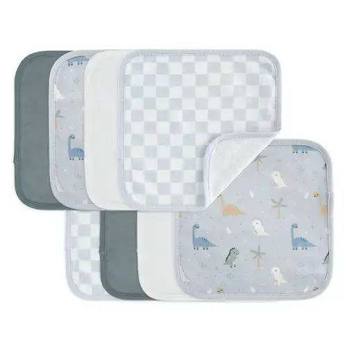4Baby 8 Pack Washers Printed Blue | Baby Bunting AU