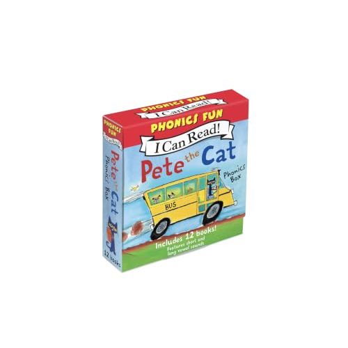 Pete the Cat 12-Book Phonics Fun!: A Box of 12 Mini-Books Featuring Short and Long Vowel Sounds – Expert-Reviewed Beginning Readers for Kids (Ages 3-6) (I Can Read Phonics Fun)