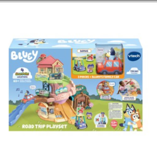 VTech Bluey Road Trip Playset, Two Cars & Bonus Accessories
