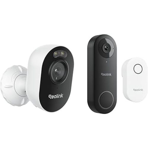 REOLINK Video Doorbell WiFi with Lumus Bundle, 2K Doorbell Camera, 2K Spotlight Camera, Local Storage, Chime Included