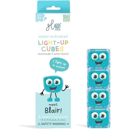 Glo Pals - Reusable Light-Up Cubes for Sensory Play 4pk - Blair - Blue