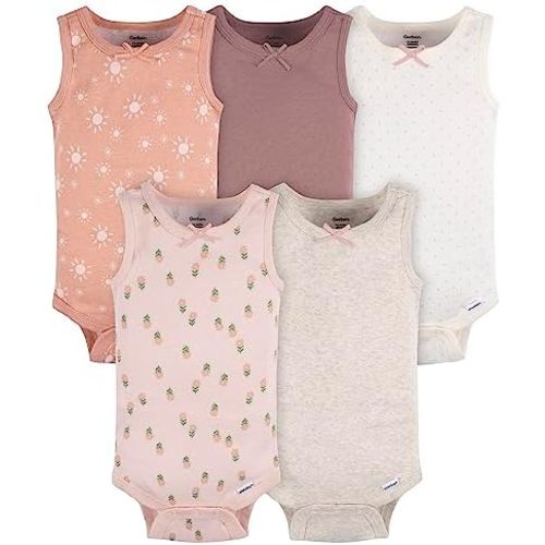 Gerber Baby Girls Multi-Pack Sleeveless Onesies Bodysuit