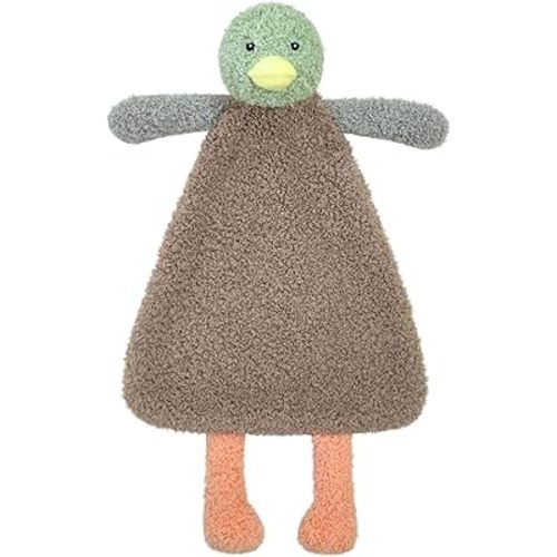 Baby Mallard Duck Soft Stuffed Animal Security Blanket, Plush Green Duck Character Lovey Blanket, Baby Shower/Nursery Gift, Newborn Infant Toddler Snuggle Blankie for Boys Girls, 16 Inches