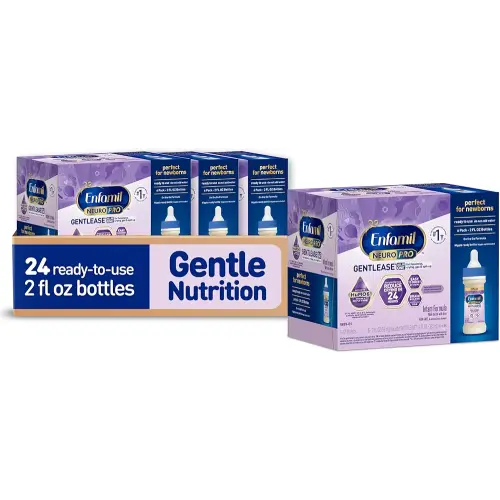 Enfamil NeuroPro Gentlease Ready-to-Feed with Smaller Proteins for Easy Digestion, Brain Supporting DHA,Baby Formula for easing Fussiness, Crying, Gas, Spit-up in 24hrs, 2 Fl Oz, 24 Bottles