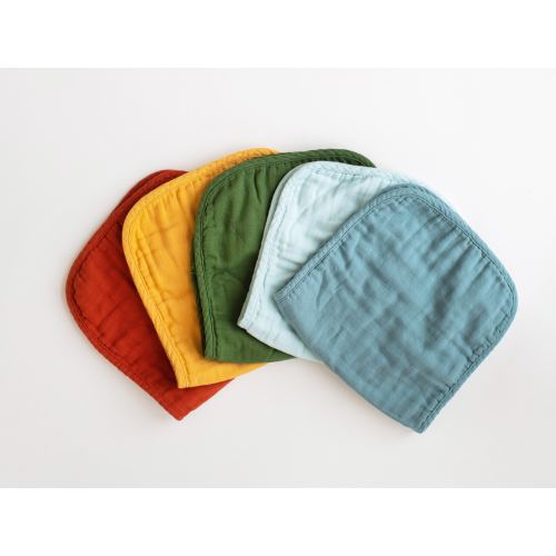 Muslin Burp Cloths: Earth Tone Baby Essentials, 6-Layer Cotton (5 Pack)