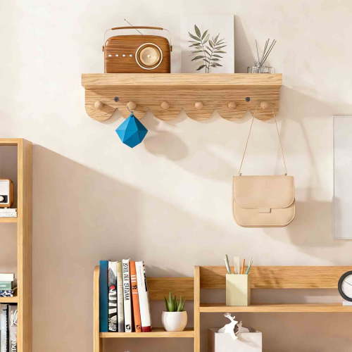 Wall Mounted Hook Rack with 6 Hooks, Non-Rusting Organizer for Bathroom, Kitchen, and Living Room for Hanging Towels, Coats, and Accessories