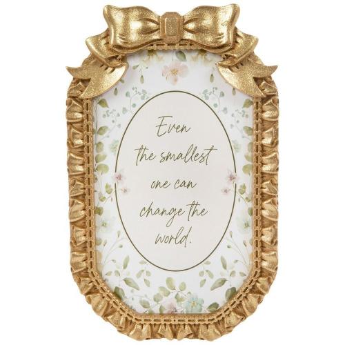 Smallest One Gold Bow Wood Wall Decor