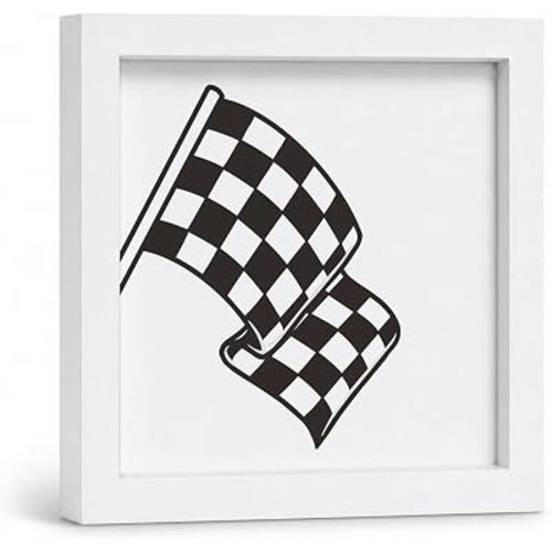 ELMCH Retro Race Car Boy Nursery Playroom Wall Art Decor 7x7 Inch