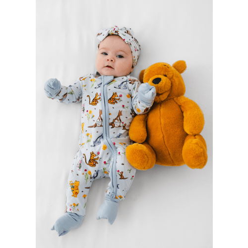 Winnie-the-Pooh in Bloom Bamboo Zippered Sleeper – Little Crowns & Capes