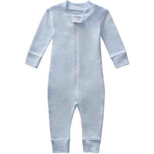 Owlivia Organic Cotton Baby Boy Girl Zip up Sleep 'N Play Pjs, Footless, Long Sleeve
