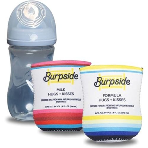 Soft Drink Themed Coozies for Baby Bottles - Funny Gift for New Parents & Baby Showers - (2 Premium Designed Neoprene Coozies + BPA/Lead/Phthalate Free Bottle Included)