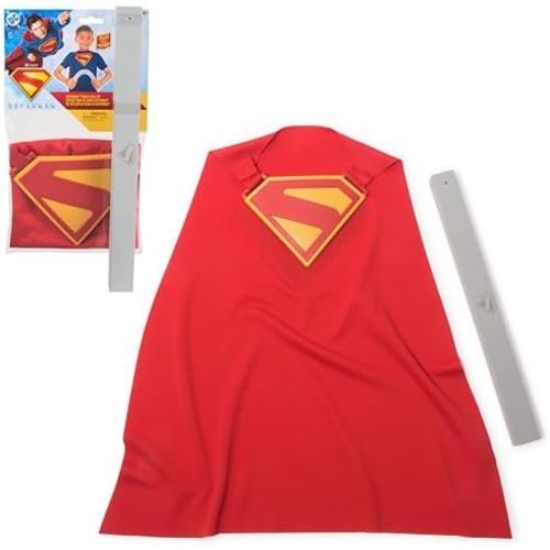 DC Comics, SUPERMAN Power Cape Set, Super Heroes Halloween Costume for Kids with Iconic Chest Plate for Ages 4 and Up