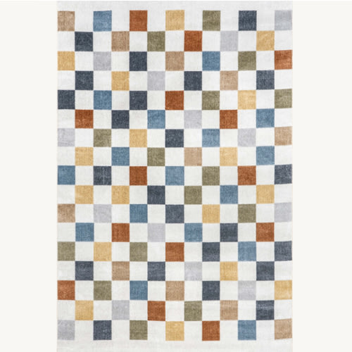 Carina Colorful Checkered Washable Rug | Multicolor – Rugs USA