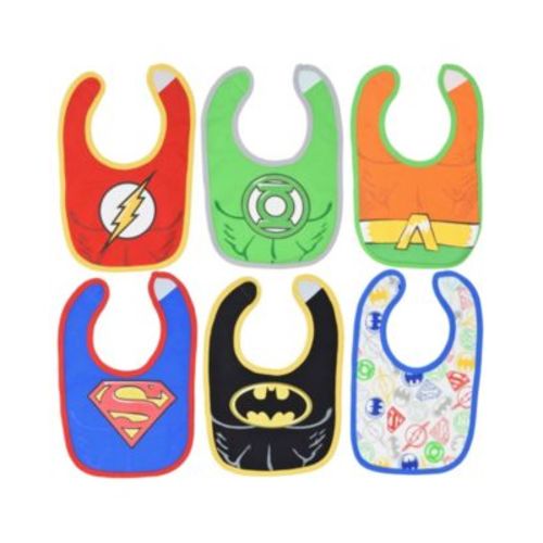 Batman Superman The Flash Baby 6 Pack Bibs Newborn