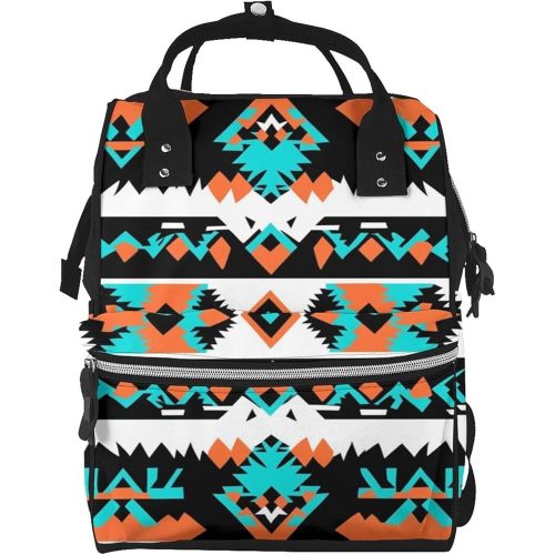 Western Southwest Tribal Ethnic Aztec Printed Diaper Bag Backpack Baby Bag Multi Function Baby Changing Bags For Travel