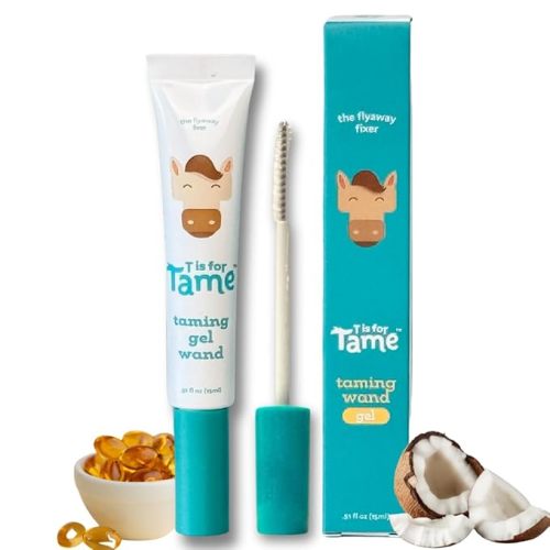 T is for Tame - Taming Gel Wand – Natural Flyaway Tamer for Kids & Adults – Smooths Baby Hairs, Frizz & Static – Alcohol-Free, Vegan & Cruelty-Free Hair Styling Gel – 0.5 fl oz - Made in the USA