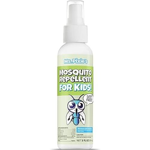 Ms. Pixie's Mosquito Repellent for Kids, DEET-Free Gentle Bug Spray for Children’s Skin & Outdoor Protection, 3 oz (90mL)