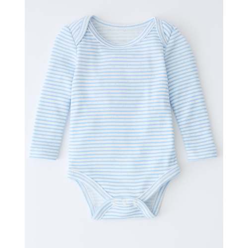 Pointelle Long Sleeve Onesie | Blue Candy Stripe - Storq by Kindred Bravely