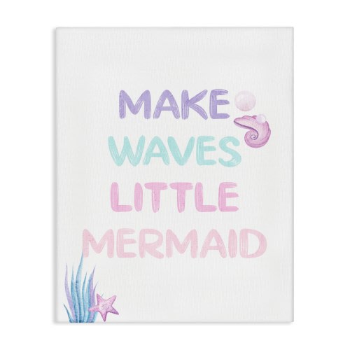 Stupell Make Waves Little Mermaid Canvas Wall Art Design By Kim Allen