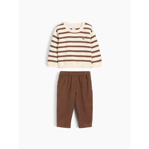 Baby Sweater & Corduroy Pants Outfit Set