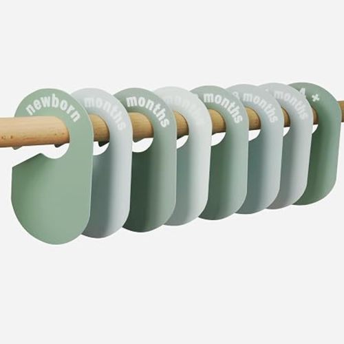 8 Pack Baby Closet Dividers – Pure Green Nursery Organizer for Baby Clothes 0-24 Months, Closet Size Markers, Baby Clothing Organizer for Nursery (green)