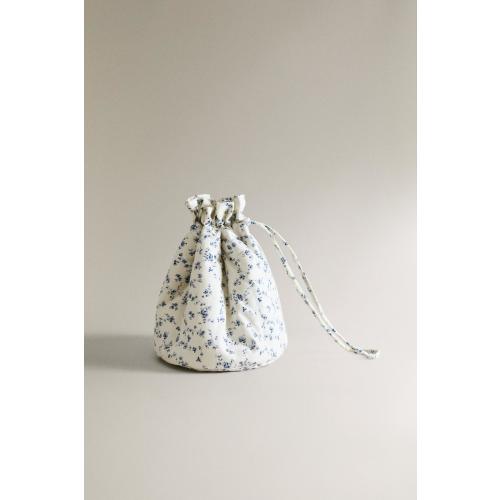 BABY BLUE FLORAL BUCKET BAG