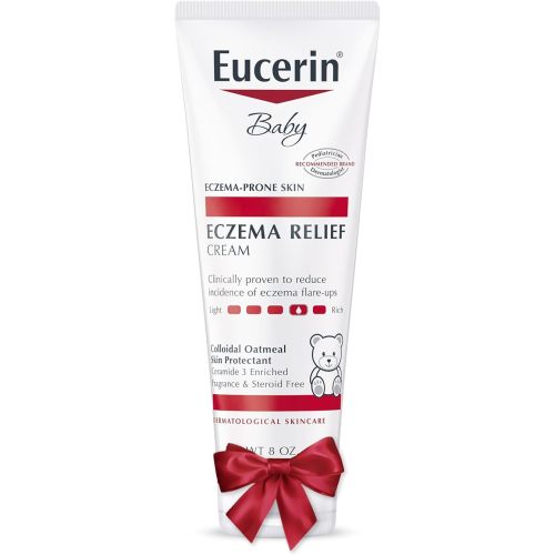 Eucerin Baby Eczema Relief Body Cream, Fragrance Free Baby Eczema Cream with Colloidal Oatmeal, Ceramide-3 and Licorice Root Extract, Holiday Gifts, 8 Oz Tube