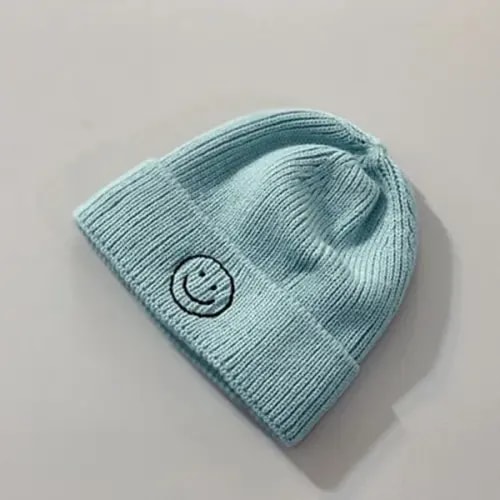 Smiley Beanie, Peacock Blue
