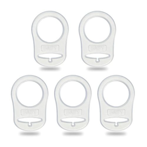 5 Pack Clean Pacifier Clip Silicone Adapter Holder Rings