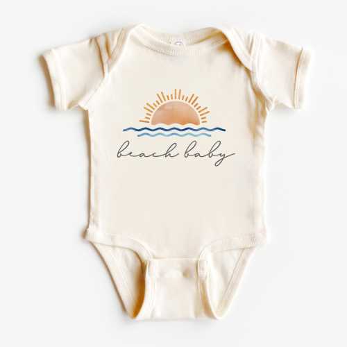 OCEANSIDE Beach Baby Outfit, Surf Baby One Piece Jumper, Ocean Baby Outfit, Tropical Baby Crawler, Baby Shower Gifts for New Mama