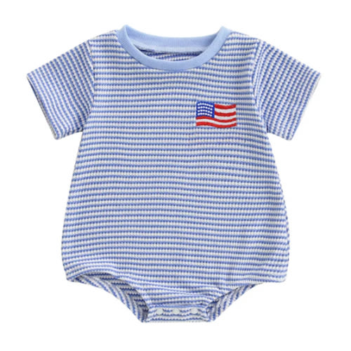 MINI PATRIOT Striped Onesie - Hazel & Bo