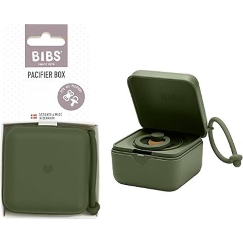 BIBS Pacifier Box with Loop for Storing & Carrying Soothers | 100% BPA Free Material | Designed & Made in Denmark | Iron