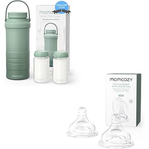 Momcozy 22oz Portable Breast Milk Cooler & Momcozy Soft Baby Nipple