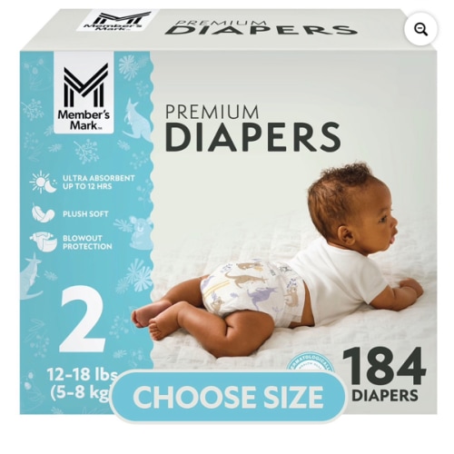 Member's Mark Premium Baby Diapers, Sizes Newborn - 8 - Samsclub.com