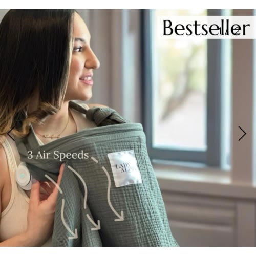 The Nursing Cool Cover with Built-in Fan — Sage Green - Lady Alpha